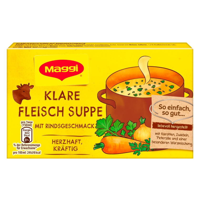 Maggi Klare Fleisch Suppe mit 8 Würfeln ergibt 8 Liter